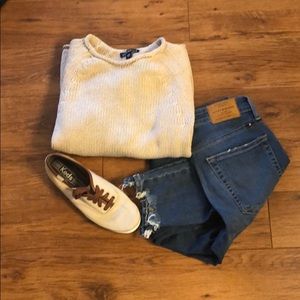 J.CREW Cream to tan roll neck sweater